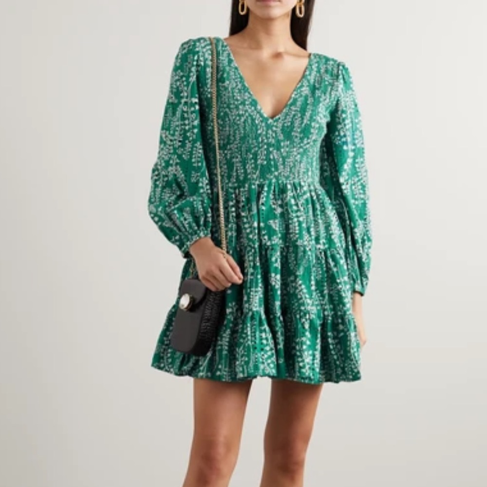 RIXO Sasha Floral Eyelet Mini Dress